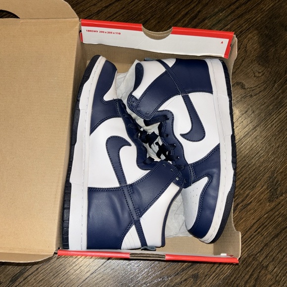Kids Grade School Nike Dunk High white/midnight navy size 6.5 - Picture 10 of 10